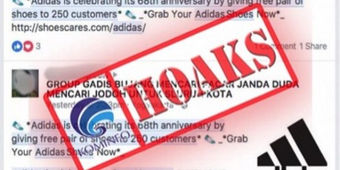 kominfo cekhoaks stophoaks sepatu gratis adidas