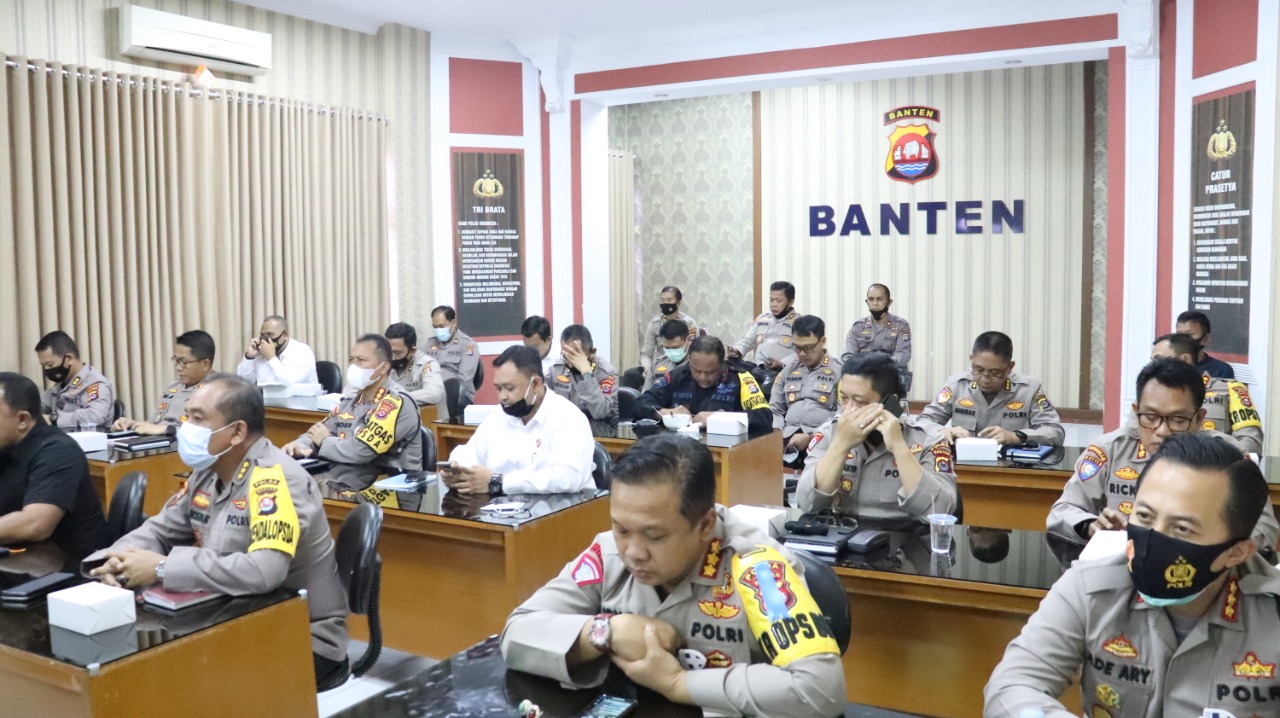 Antisipasi Bencana Alam dan Kesiapan Pengamanan Pilkada, Polda Banten Gelar Vicon