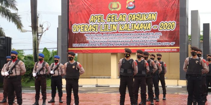 Sinergitas Polri dan TNI, Gelar Pasukan Pengamanan Ops Lilin Kalimaya 2020