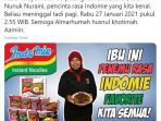 Peracik Bumbu Indomie Meninggal Dunia, Ini Konfirmasi Indofood