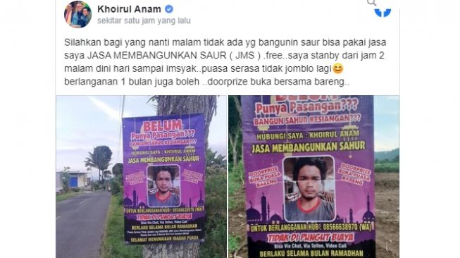 71966 kocak jelang puasa ramadhan pria ini buka jasa bangunkan sahur gratis