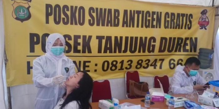 Sampai Hari ini Polsek Tanjung Duren Layani 844 Swab Antigen Gratis