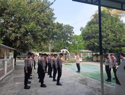 Kapolsek Jawilan Polres Serang Pimpin Apel Giat Pengamanan Aksi Unras Buruh