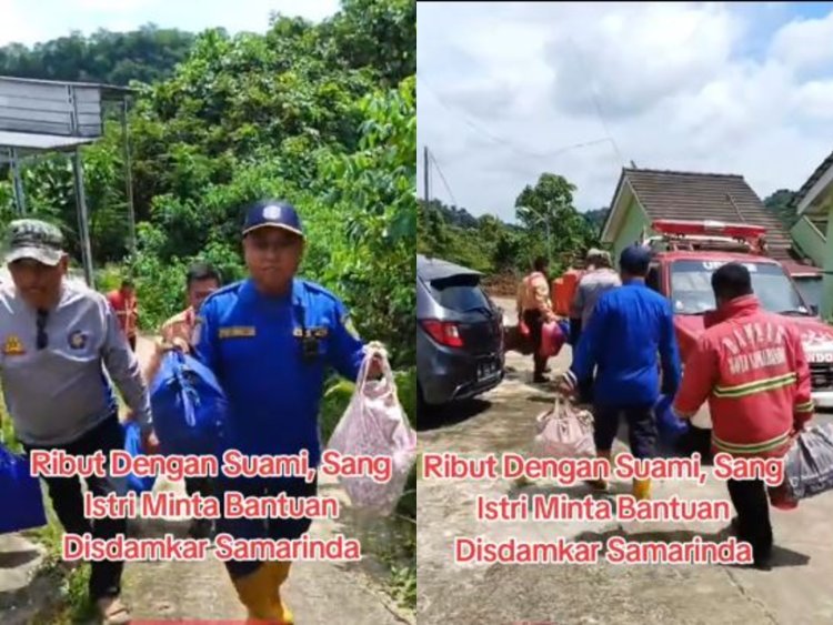 3 Damkar Samarinda Bantu Evakuasi Ibu Ibu Usai Ribut dengan Suami Hindari KDRT lambeturah.co .id