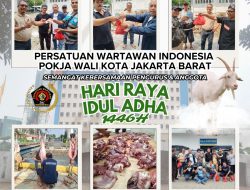 Ikut Rayakan Hari Raya Idul Adha, PWI Pokja Wali Kota Jakbar Potong 3 Kambing