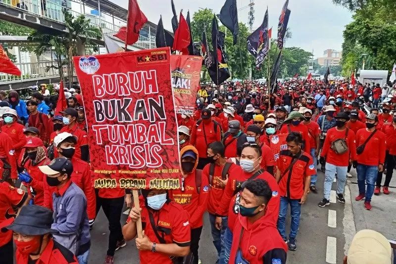 ilustrasi demo buruh