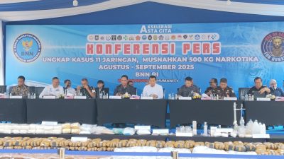 BNN RI Musnahkan 500 Kilo Narkotika serta Ungkap TPPU Senilai Rp 52 Miliar