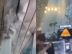 Plafon Boarding Lounge Gate 7 Terminal 3 Soetta Jebol Tersiram Hujan Deras, Penumpang Panik Berlarian